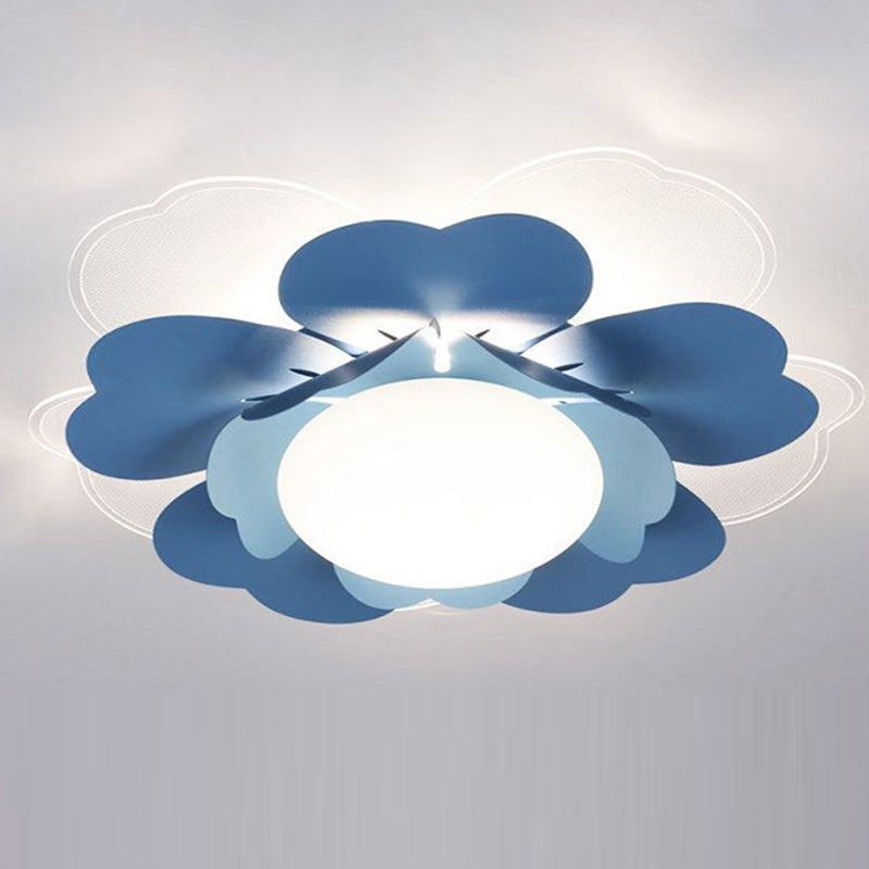 Contemporary Creative Lotus Round Acrylic Iron LED Flush Mount Ceiling Light For Living Room