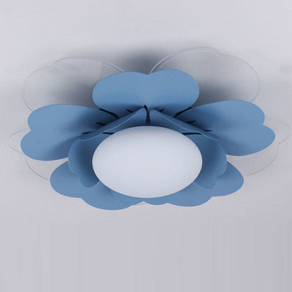 Contemporary Creative Lotus Round Acrylic Iron LED Flush Mount Ceiling Light For Living Room