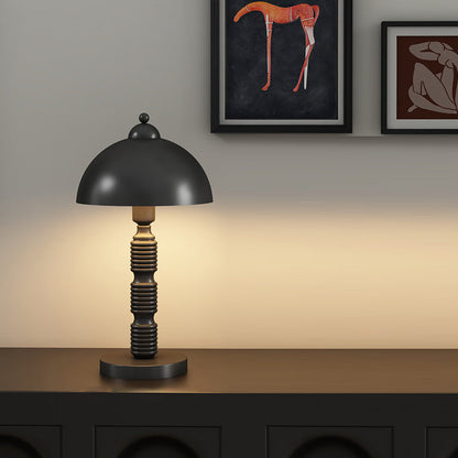 Modern Luxury Half Round Column Iron 1-Light Table Lamp For Living Room