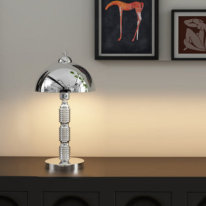 Modern Luxury Half Round Column Iron 1-Light Table Lamp For Living Room