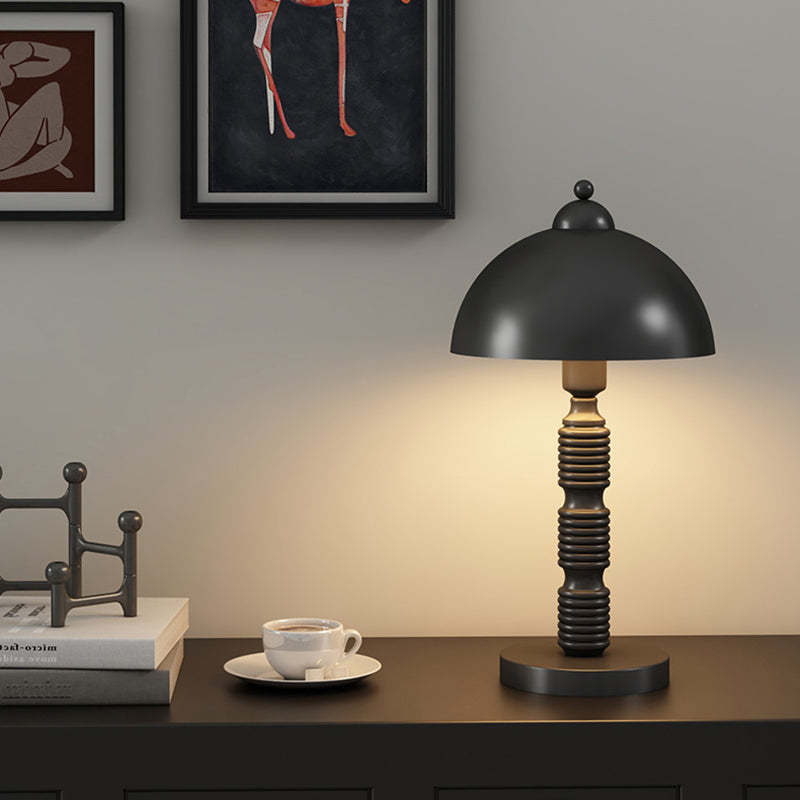 Modern Luxury Half Round Column Iron 1-Light Table Lamp For Living Room