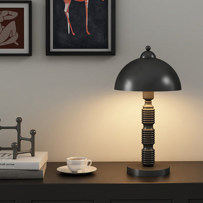 Modern Luxury Half Round Column Iron 1-Light Table Lamp For Living Room