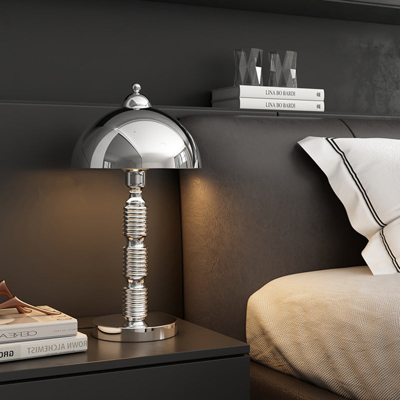 Modern Luxury Half Round Column Iron 1-Light Table Lamp For Living Room