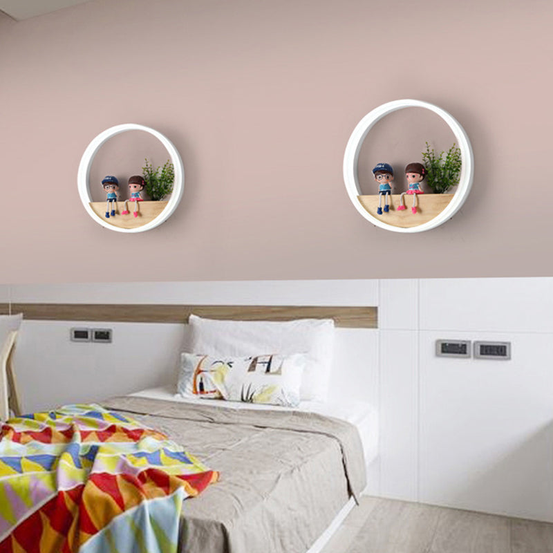 現代的なスカンジナビアラウンドアクリル無垢材LED壁取り付け用燭台ランプリビングルーム用