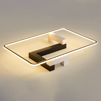 Modern Simplicity Square Rectangle Round Nano Silicone Aluminum LED Flush Mount Ceiling Light For Living Room