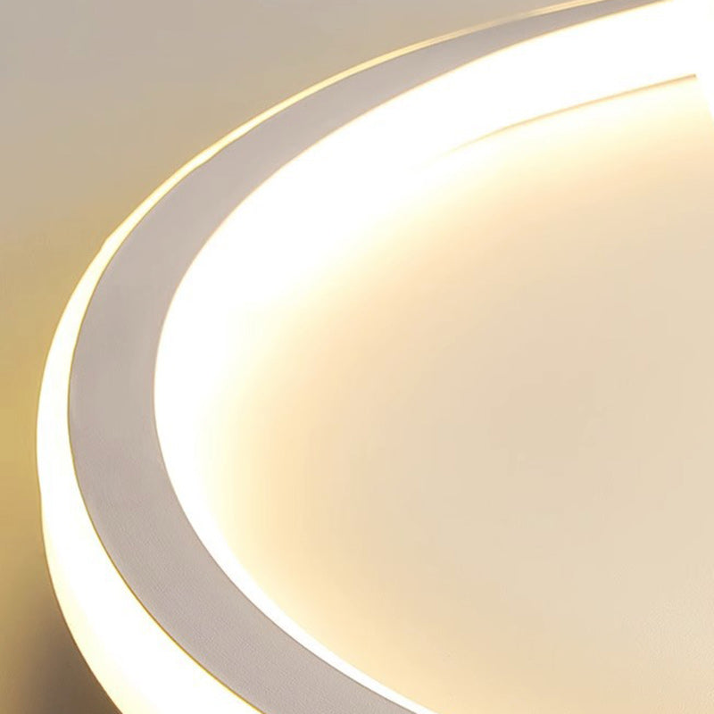 مصباح سقف LED دائري معاصر منحني من السيليكون الناعم والألومنيوم بتصميم إسكندنافي لغرفة النوم 