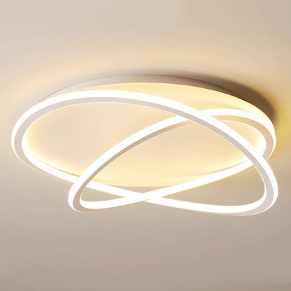 مصباح سقف LED دائري معاصر منحني من السيليكون الناعم والألومنيوم بتصميم إسكندنافي لغرفة النوم 