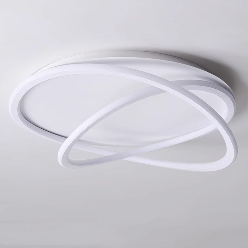 مصباح سقف LED دائري معاصر منحني من السيليكون الناعم والألومنيوم بتصميم إسكندنافي لغرفة النوم 