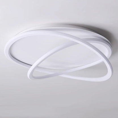 مصباح سقف LED دائري معاصر منحني من السيليكون الناعم والألومنيوم بتصميم إسكندنافي لغرفة النوم 