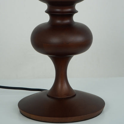 Traditional Vintage Crushed Flower Round Orb Fabric Ceramic 1-Light Table Lamp For Living Room