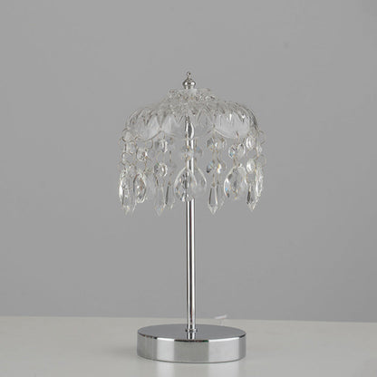 Modern Luxury Pendant Branch Round Crystal Iron 1-Light Table Lamp For Bedroom