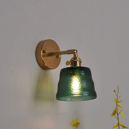 現代的なスカンジナビアの麦わら帽子グリーンフラワーラウンドガラスアイアン1ライト壁取り付け用燭台ランプリビングルーム用