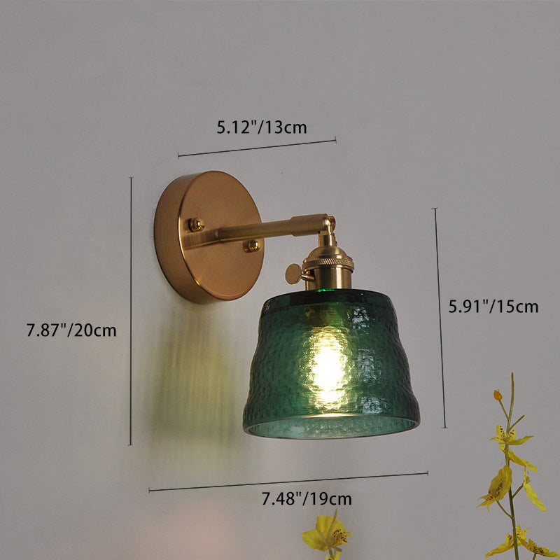 現代的なスカンジナビアの麦わら帽子グリーンフラワーラウンドガラスアイアン1ライト壁取り付け用燭台ランプリビングルーム用