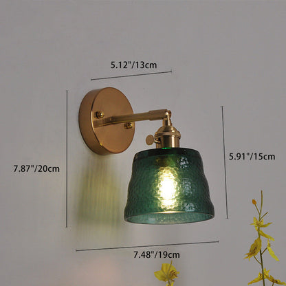 現代的なスカンジナビアの麦わら帽子グリーンフラワーラウンドガラスアイアン1ライト壁取り付け用燭台ランプリビングルーム用