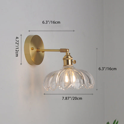 現代的なスカンジナビアの麦わら帽子グリーンフラワーラウンドガラスアイアン1ライト壁取り付け用燭台ランプリビングルーム用