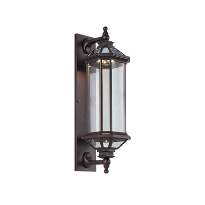 Traditional Vintage Octagonal Square Waterproof Glass Aluminum 1-Light Wall Sconce Lamp For Outdoor Patio