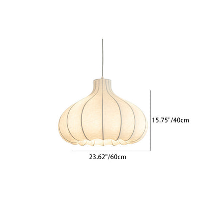 Traditional French Onion Head Silk Iron 1-Light Pendant Light For Living Room
