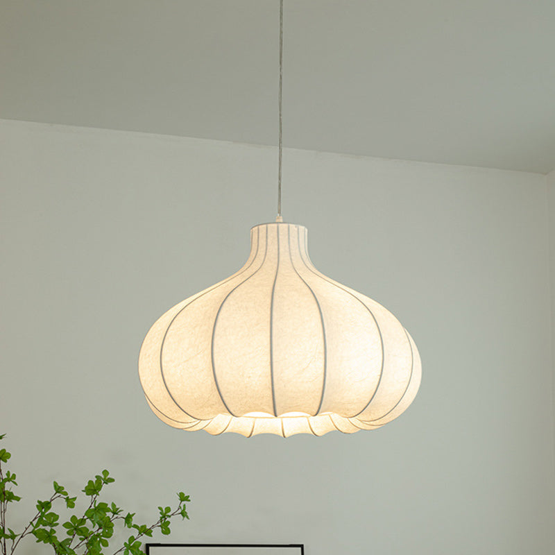 Traditional French Onion Head Silk Iron 1-Light Pendant Light For Living Room
