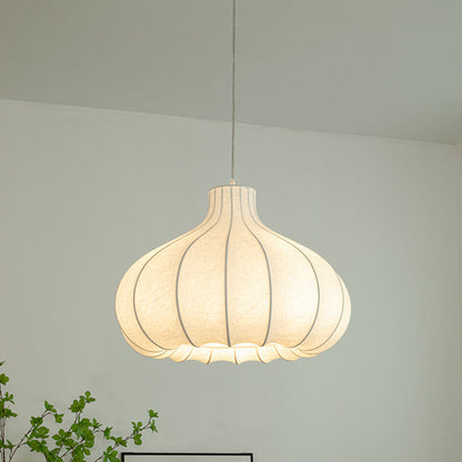 Traditional French Onion Head Silk Iron 1-Light Pendant Light For Living Room