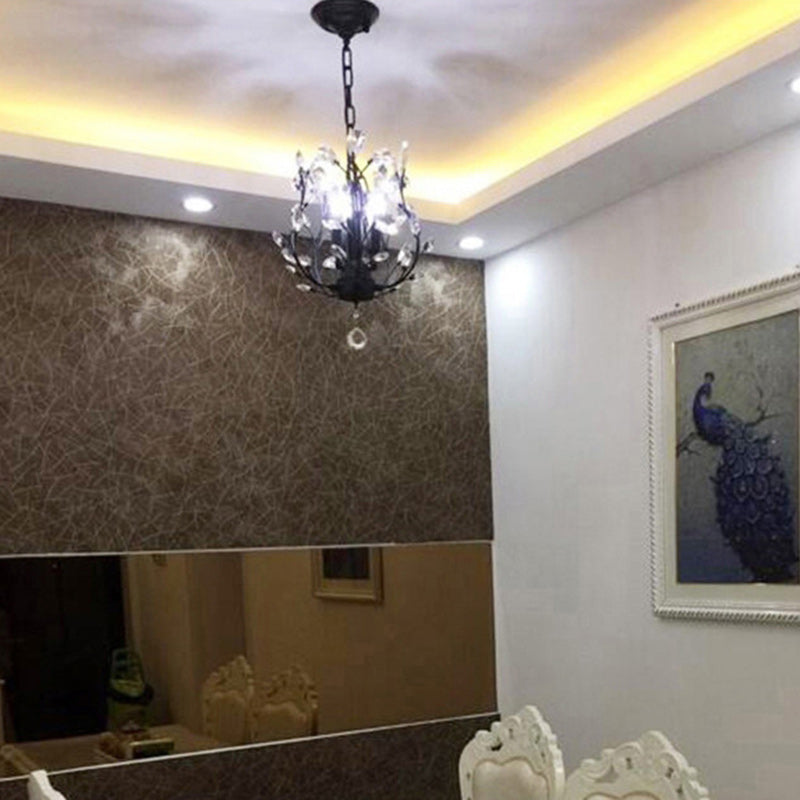 ثريات معاصرة على الطراز الإسكندنافي، مصنوعة من الزجاج والكريستال والحديد، بثلاثة مصابيح لغرفة المعيشة 