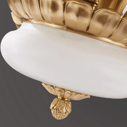 Modern Luxury Floral Round Branch Marble Brass 6/8/10 Light Chandeliers For Living Room
