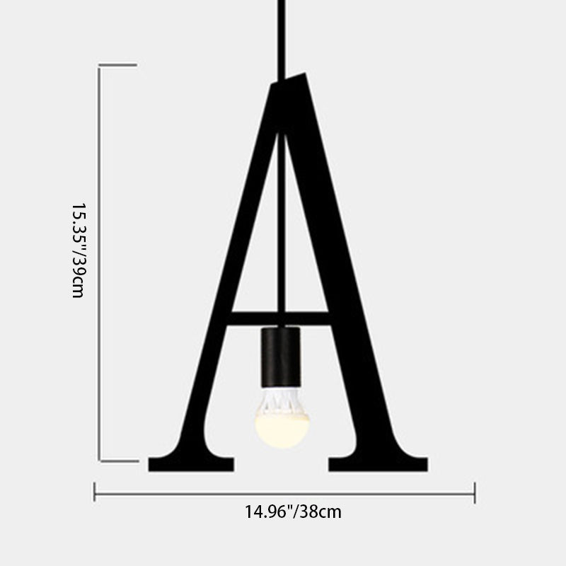Modern Minimalist Letter Shape Line Glass Iron 1-Light Pendant Light For Living Room