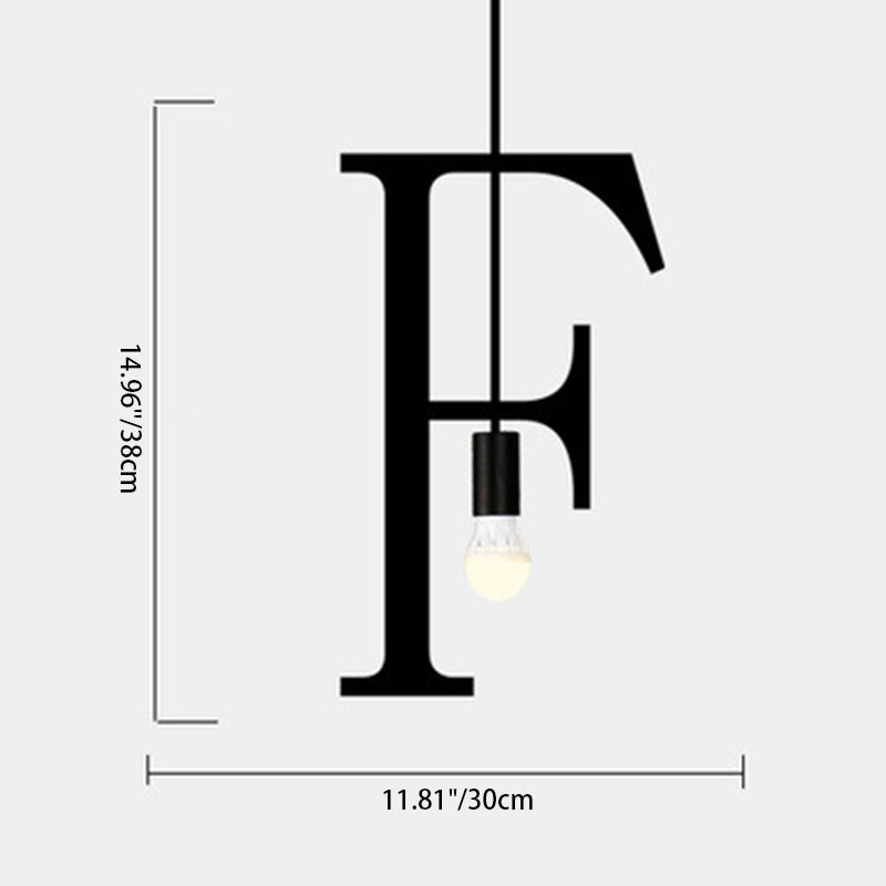 Modern Minimalist Letter Shape Line Glass Iron 1-Light Pendant Light For Living Room