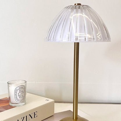 Modern Minimalist Round Half Cone PC Iron LED Table Lamp For Living Room