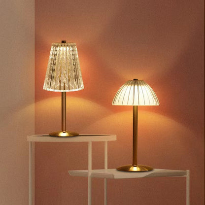 Modern Minimalist Round Half Cone PC Iron LED Table Lamp For Living Room