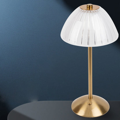 Modern Minimalist Round Half Cone PC Iron LED Table Lamp For Living Room