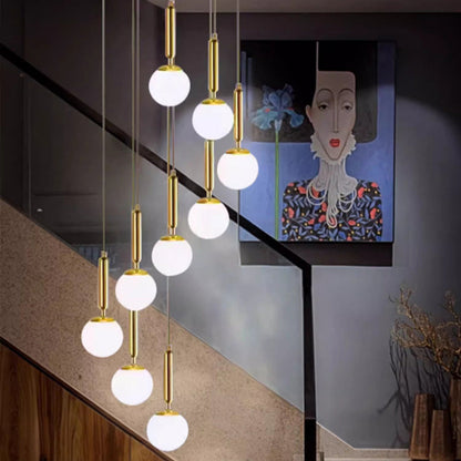 Modern Luxury Magic Bean Round Glass Iron 9-Light Chandeliers For Living Room