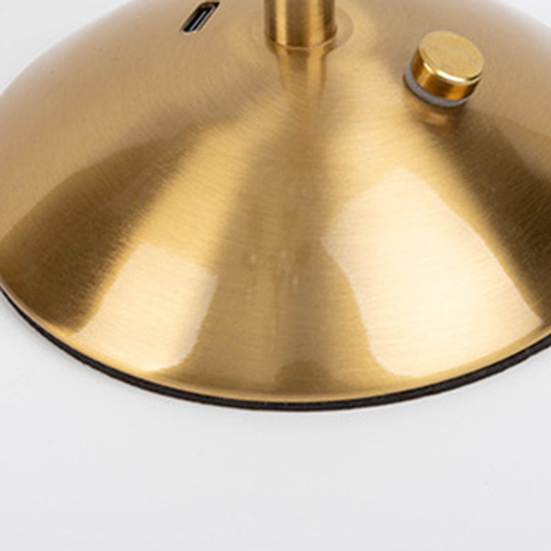 Modern Minimalist Round Half Cone PC Iron LED Table Lamp For Living Room