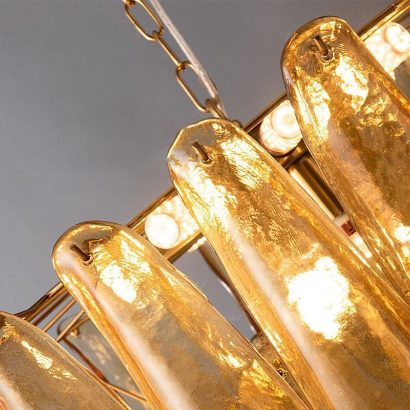 Traditional Vintage Horseshoe Split Round Glass Iron 7/9/15 Light Chandeliers For Bedroom