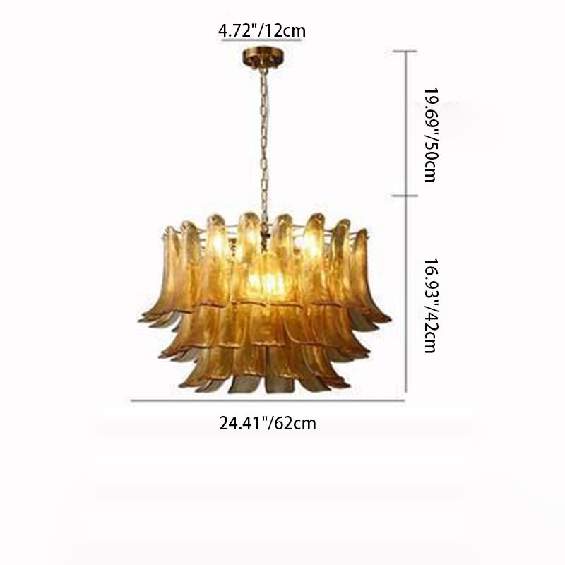 Traditional Vintage Horseshoe Split Round Glass Iron 7/9/15 Light Chandeliers For Bedroom