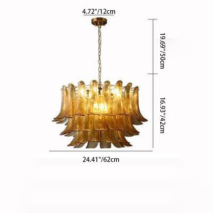 Traditional Vintage Horseshoe Split Round Glass Iron 7/9/15 Light Chandeliers For Bedroom