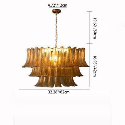 Traditional Vintage Horseshoe Split Round Glass Iron 7/9/15 Light Chandeliers For Bedroom