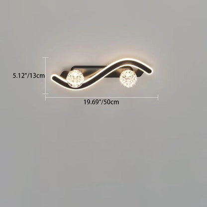Modern Minimalist Round Long Curved PC Glass Iron LED Wall Sconce Lamp For Living Room