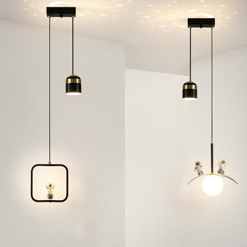 ثريات LED بتصميم آرت ديكو عصري على شكل أسطوانة مستديرة ومخروط مربع من الأكريليك والألومنيوم والحديد لغرفة المعيشة 