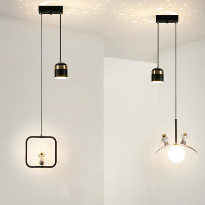 ثريات LED بتصميم آرت ديكو عصري على شكل أسطوانة مستديرة ومخروط مربع من الأكريليك والألومنيوم والحديد لغرفة المعيشة 