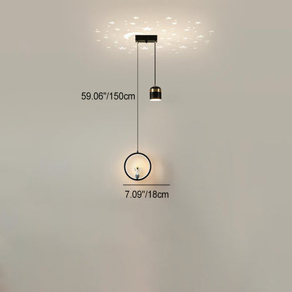ثريات LED بتصميم آرت ديكو عصري على شكل أسطوانة مستديرة ومخروط مربع من الأكريليك والألومنيوم والحديد لغرفة المعيشة 