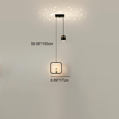 ثريات LED بتصميم آرت ديكو عصري على شكل أسطوانة مستديرة ومخروط مربع من الأكريليك والألومنيوم والحديد لغرفة المعيشة 