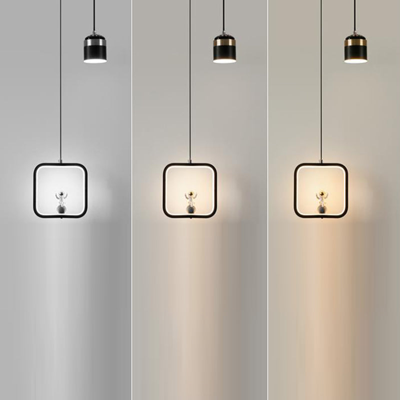 ثريات LED بتصميم آرت ديكو عصري على شكل أسطوانة مستديرة ومخروط مربع من الأكريليك والألومنيوم والحديد لغرفة المعيشة 
