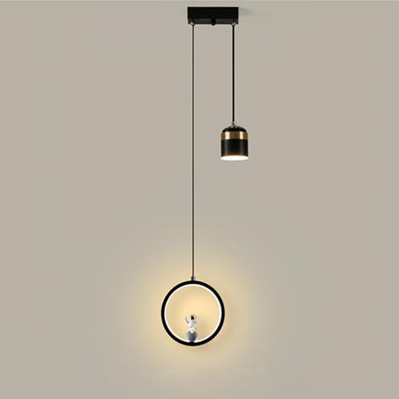 ثريات LED بتصميم آرت ديكو عصري على شكل أسطوانة مستديرة ومخروط مربع من الأكريليك والألومنيوم والحديد لغرفة المعيشة 