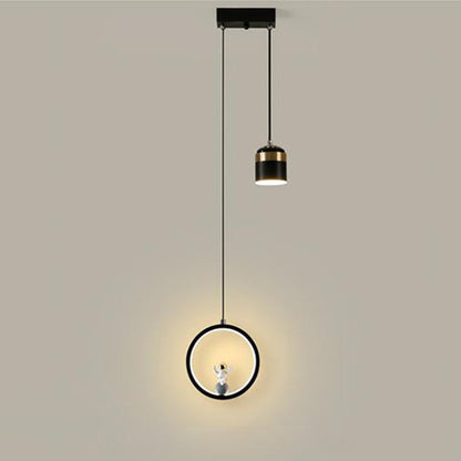 ثريات LED بتصميم آرت ديكو عصري على شكل أسطوانة مستديرة ومخروط مربع من الأكريليك والألومنيوم والحديد لغرفة المعيشة 
