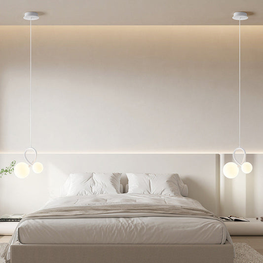 ثريات LED من الحديد الراتنجي المنحني بتصميم عصري بسيط لغرفة المعيشة 