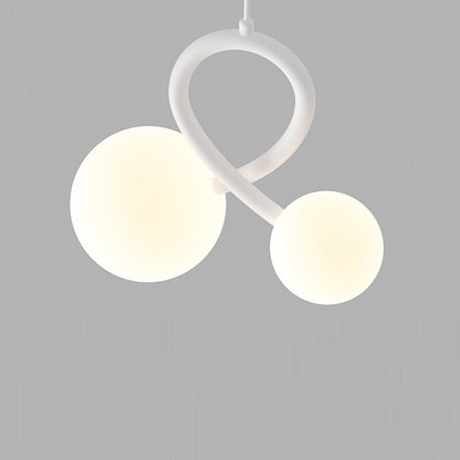 ثريات LED من الحديد الراتنجي المنحني بتصميم عصري بسيط لغرفة المعيشة 