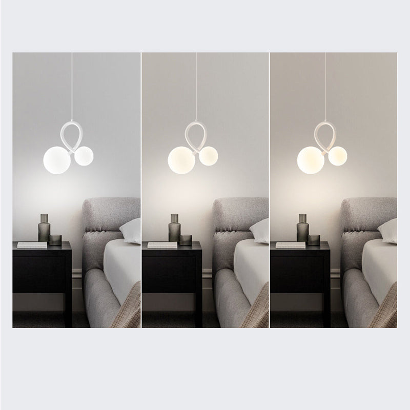 ثريات LED من الحديد الراتنجي المنحني بتصميم عصري بسيط لغرفة المعيشة 