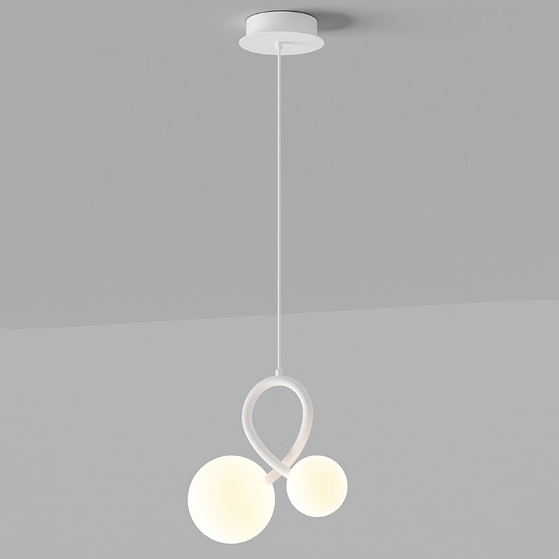 ثريات LED من الحديد الراتنجي المنحني بتصميم عصري بسيط لغرفة المعيشة 