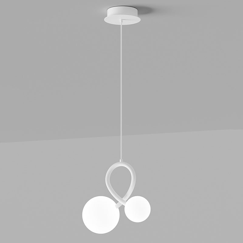 ثريات LED من الحديد الراتنجي المنحني بتصميم عصري بسيط لغرفة المعيشة 