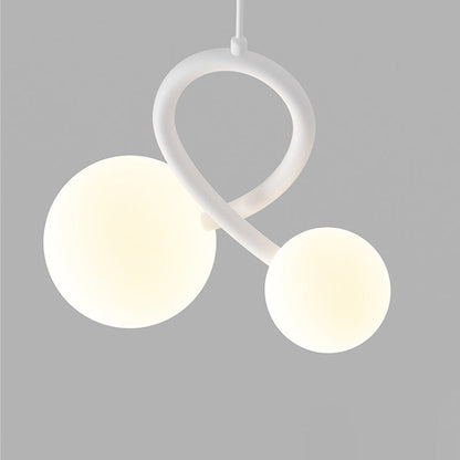 ثريات LED من الحديد الراتنجي المنحني بتصميم عصري بسيط لغرفة المعيشة 
